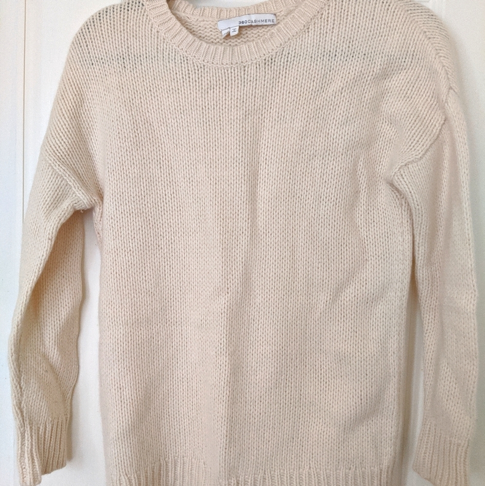 360 Cashmere Cream Sweater